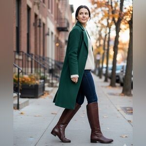 Ivanka Trump Itabella Knee-High Leather Equestrian Boots Brown 9M